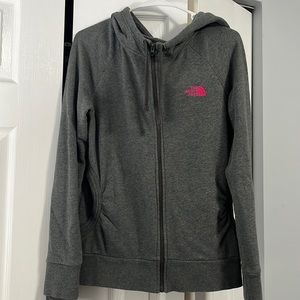 Gray North Face sweatshirt